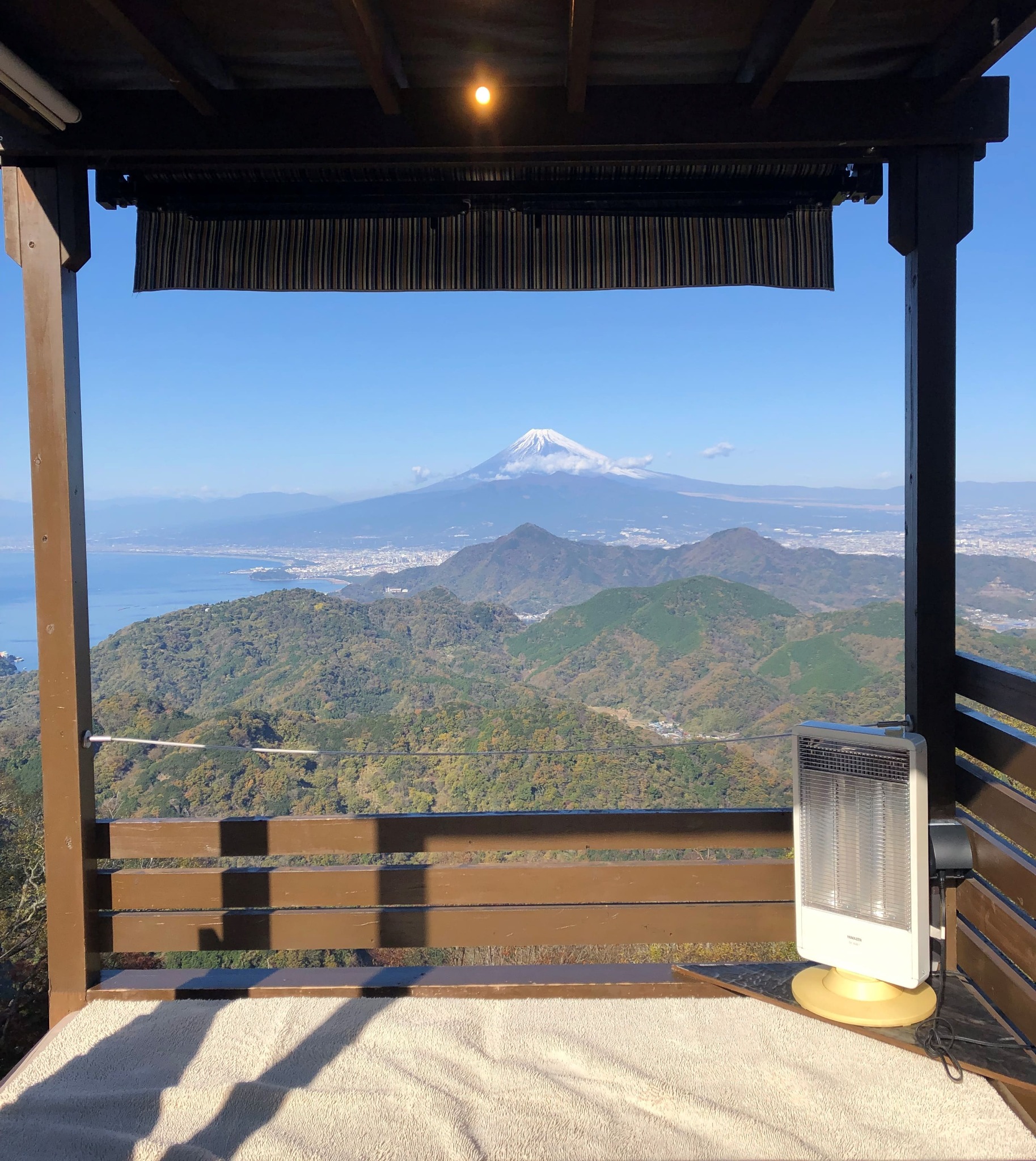 Sofa seating with panoramic views at Izu Panorama Park